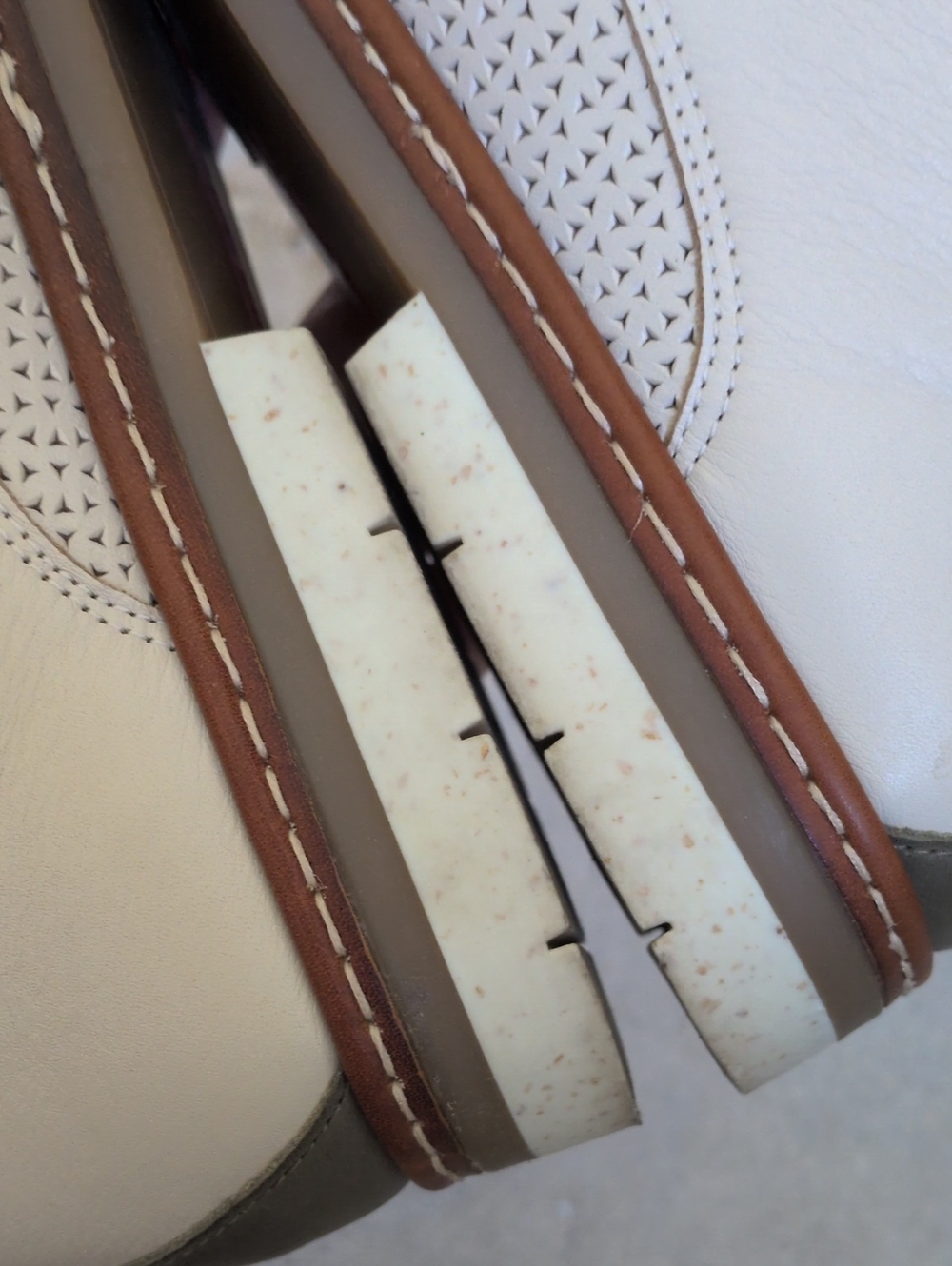 PIKOLINOS I Cream Perforated Leather Santander Oxfords with Brown Trim, 41 - Picture 10 of 16